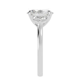 Timeless Elegance: Oval Cut Diamond Ring with Half Moon Side Stones