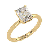 Clean Lines & Brilliance: Lab-Grown Emerald Cut Diamond Solitaire Ring