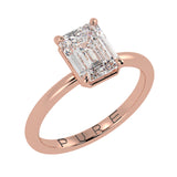 Clean Lines & Brilliance: Lab-Grown Emerald Cut Diamond Solitaire Ring