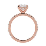 Hidden Halo Oval Brilliant Cut French Cut Pavè