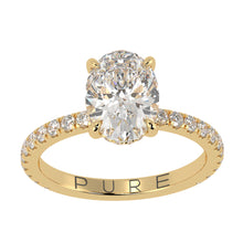 Hidden Halo Oval Brilliant Cut French Cut Pavè
