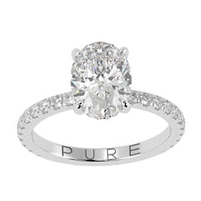 Hidden Halo Oval Brilliant Cut French Cut Pavè