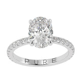 Hidden Halo Oval Brilliant Cut French Cut Pavè