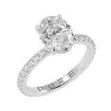 Hidden Halo Oval Brilliant Cut French Cut Pavè