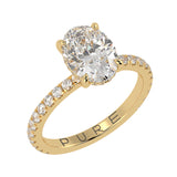 Hidden Halo Oval Brilliant Cut French Cut Pavè