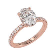 Hidden Halo Oval Brilliant Cut French Cut Pavè