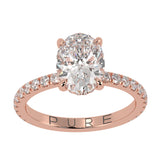 Hidden Halo Oval Brilliant Cut French Cut Pavè