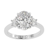 Two-Tone Oval Cut Diamond Three Stone Engagement Ring