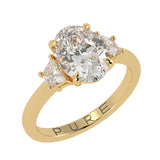 Two-Tone Oval Cut Diamond Three Stone Engagement Ring