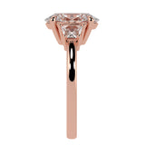 Two-Tone Oval Cut Diamond Three Stone Engagement Ring