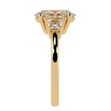 Two-Tone Oval Cut Diamond Three Stone Engagement Ring