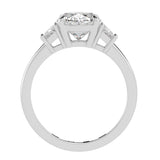 Two-Tone Oval Cut Diamond Three Stone Engagement Ring