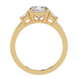 Two-Tone Oval Cut Diamond Three Stone Engagement Ring