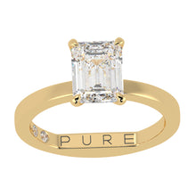 Eagle Claw Emerald Cut Diamond Solitaire Engagement Ring