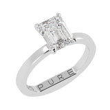 Eagle Claw Emerald Cut Diamond Solitaire Engagement Ring