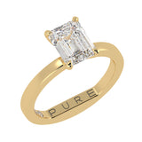 Eagle Claw Emerald Cut Diamond Solitaire Engagement Ring