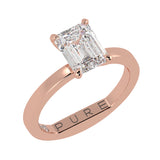 Eagle Claw Emerald Cut Diamond Solitaire Engagement Ring