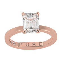 Eagle Claw Emerald Cut Diamond Solitaire Engagement Ring
