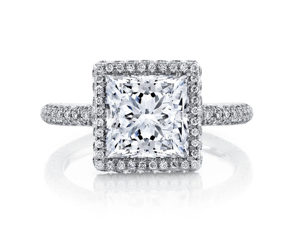 Princess cut top halo setting