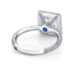 Princess Cut Diamond Halo Three Row Pavé