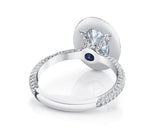 Oval Cut Diamond Halo Three Row Pavé