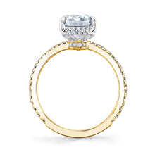Two-Tone Cushion Cut Diamond Engagement Ring