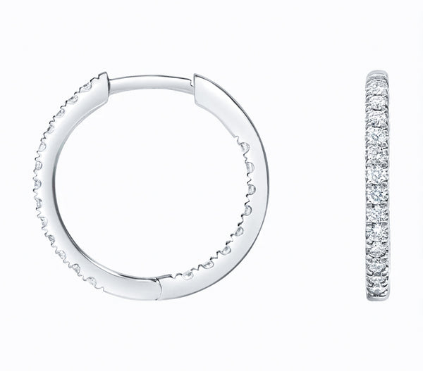 Lab Diamond Inside Out Hoops Earrings 5.00 ct