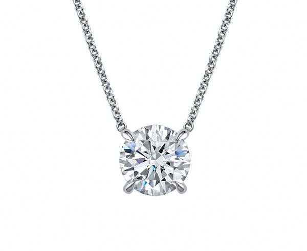 Round Cut Lab Grown Diamond Pendant 2.03 ct