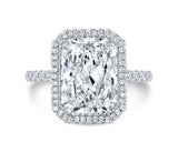 Radiant Cut Diamond Halo Three Row Pavé