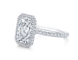 Radiant Cut Diamond Halo Three Row Pavé