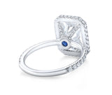 Radiant Cut Diamond Halo Three Row Pavé