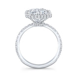 Radiant Cut Diamond Halo Three Row Pavé