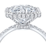 Radiant Cut Diamond Halo Three Row Pavé