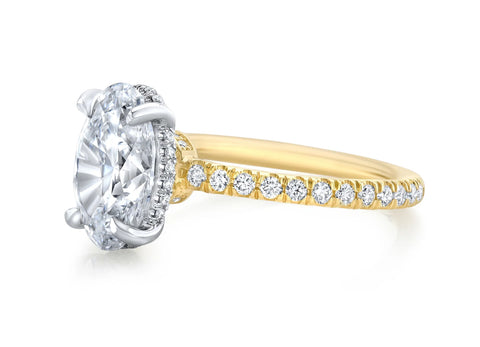 Two-Tone Oval Cut Diamond Engagement Ring