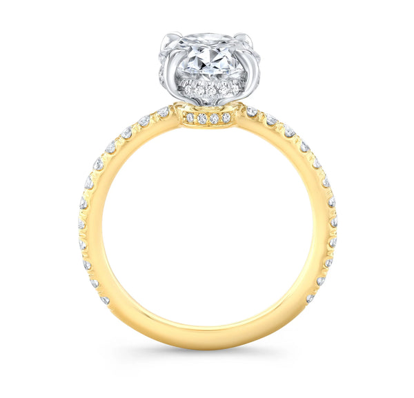 Two-Tone Oval Cut Diamond Engagement Ring
