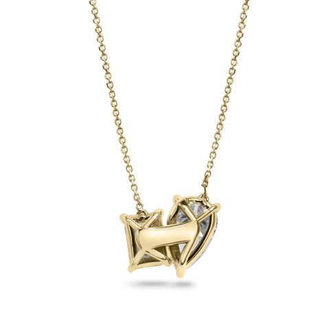Clarity Diamond™ Back Pear and Emerald Diamond Toi et Moi Pendant