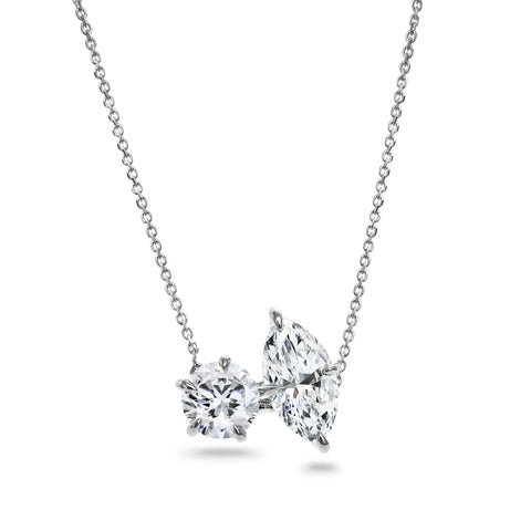 Clarity Diamond™ Round and Marquise Diamond Toi et Moi Pendant