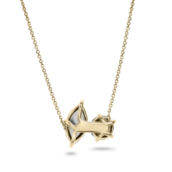 Clarity Diamond™ Back Round and Marquise Diamond Toi et Moi Pendant