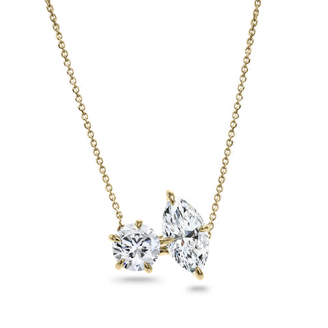 Clarity Diamond™ Round and Marquise Diamond Toi et Moi Pendant