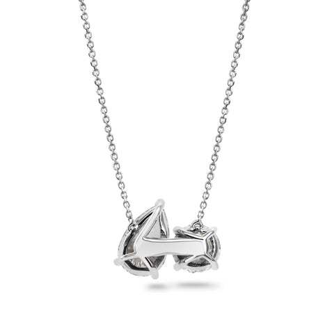 Clarity Diamond™ Back Round and Pear Diamond Toi et Moi Pendant