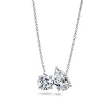 Clarity Diamond™ Round and Pear Diamond Toi et Moi Pendant