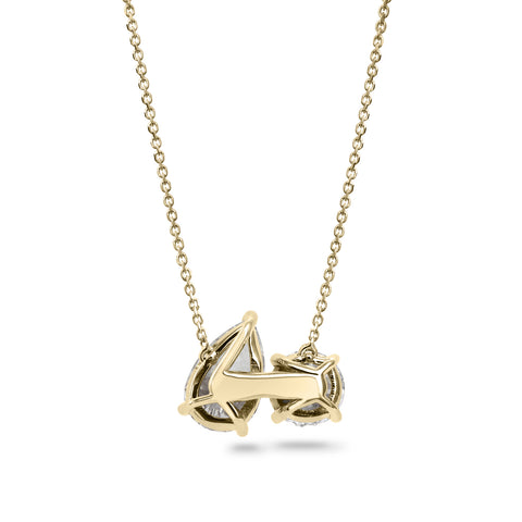 Clarity Diamond™ Back Round and Pear Diamond Toi et Moi Pendant