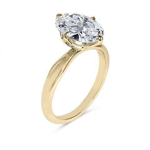 Clarity Diamond™ Angle Signature Oval Diamond Solitaire Engagement Ring