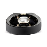 Clarity Diamond™ Emerald Diamond Black Ceramic Ring