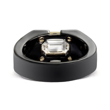 Clarity Diamond™ Emerald Diamond Blue Ceramic Ring