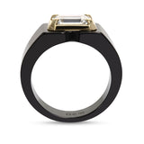 Clarity Diamond™ Emerald Diamond Black Ceramic Ring