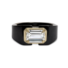Clarity Diamond™ Emerald Diamond Black Ceramic Ring