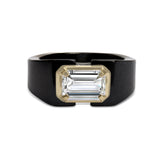 Clarity Diamond™ Emerald Diamond Black Ceramic Ring