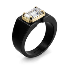 Clarity Diamond™ Emerald Diamond Blue Ceramic Ring