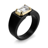 Clarity Diamond™ Emerald Diamond Black Ceramic Ring